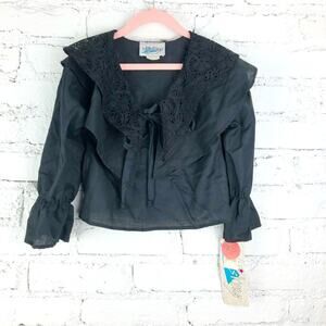 Vintage Girls Lace Peasant Top